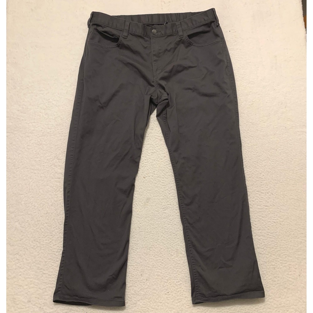 Carhartt Relaxed Fit Elastic Waist Work Pants Mens 38x30 Stretch Charcoal Gray